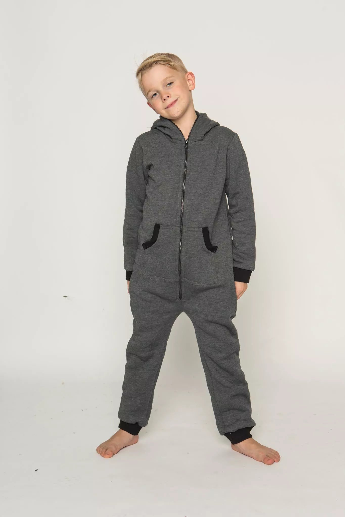 Sofa Killer grafito spalvos vaikiškas kombinezonas su užtrauktuku nugaroje