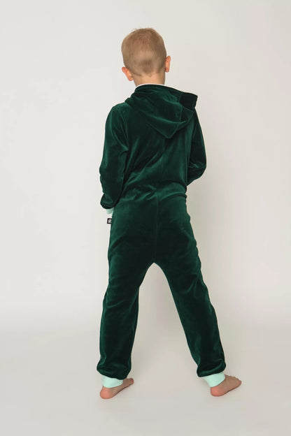 Sofa Killer smaragdo spalvos vaikiškas veliūrinis kombinezonas