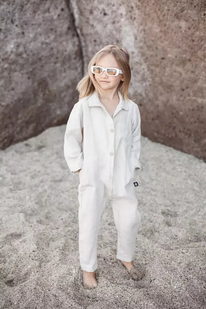 Sofa Killer smėlio spalvos vaikiškas lininis kombinezonas