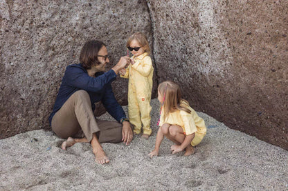 Sofa Killer citrinos spalvos vaikiškas lininis kombinezonas